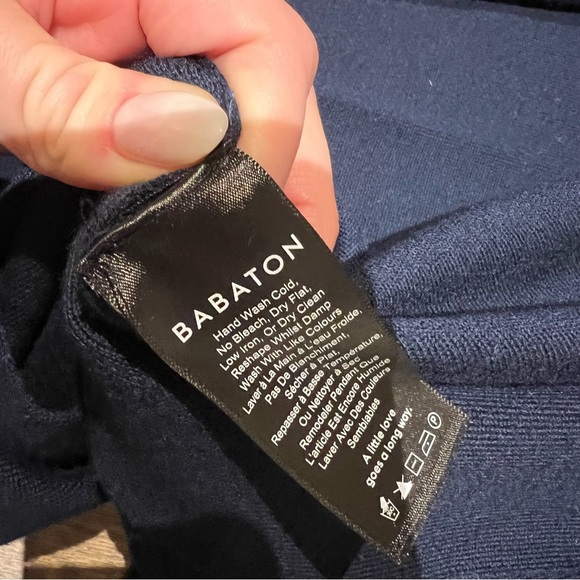 Babaton Navy Merino Wool Kirby Sweater - Picture 6 of 11